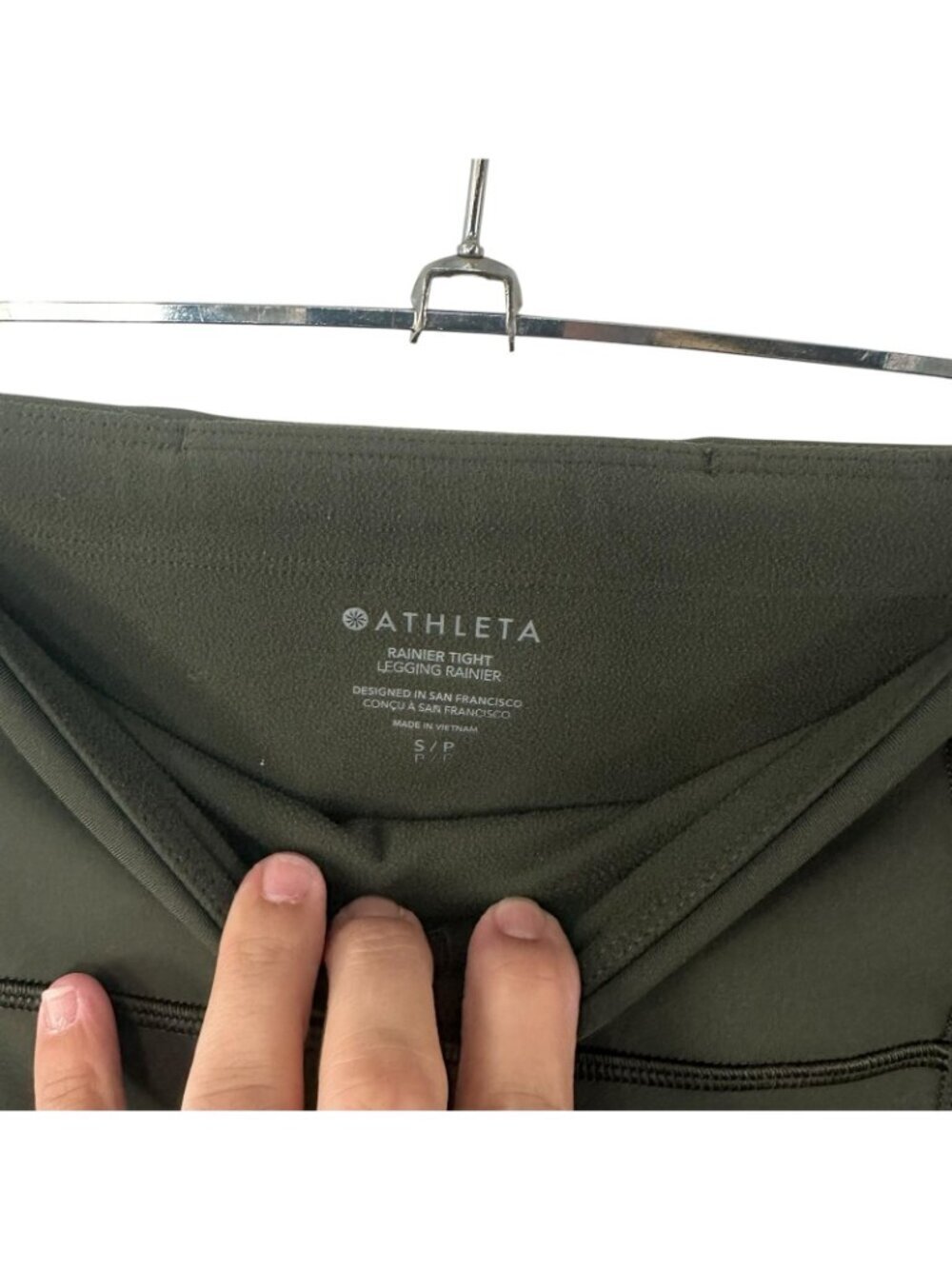 Athleta Rainier High Rise Legging High compression Brushed Interior Green Small - Picture 5 of 7